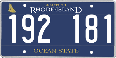 RI license plate 192181