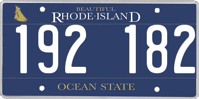 RI license plate 192182