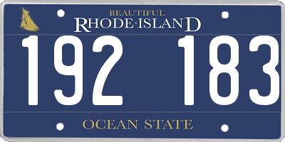 RI license plate 192183