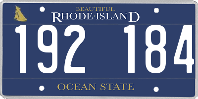 RI license plate 192184