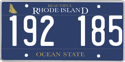 RI license plate 192185