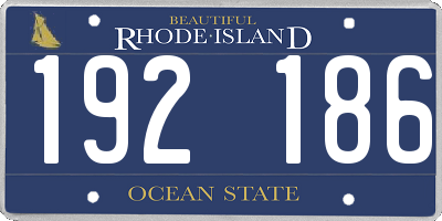 RI license plate 192186