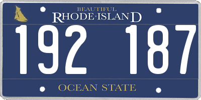 RI license plate 192187