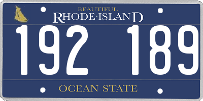 RI license plate 192189