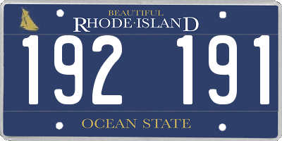 RI license plate 192191