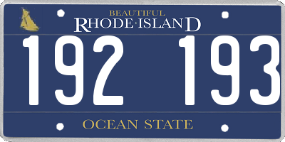 RI license plate 192193