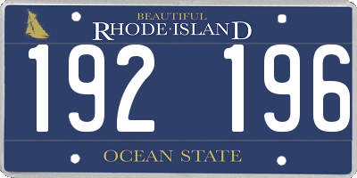 RI license plate 192196