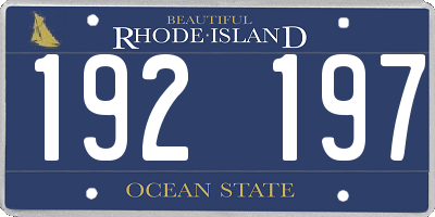 RI license plate 192197