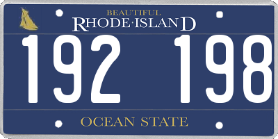 RI license plate 192198