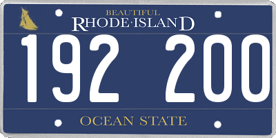 RI license plate 192200