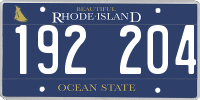 RI license plate 192204