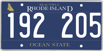 RI license plate 192205