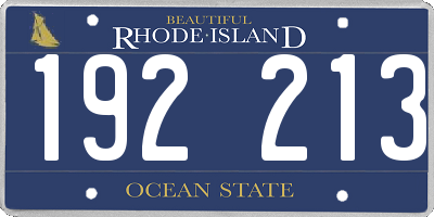 RI license plate 192213