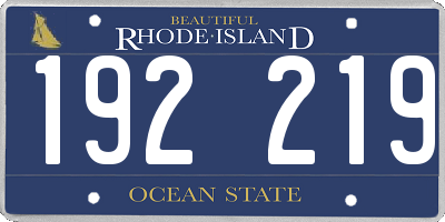 RI license plate 192219