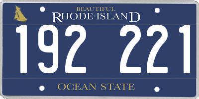 RI license plate 192221