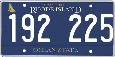 RI license plate 192225