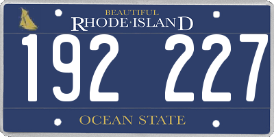 RI license plate 192227