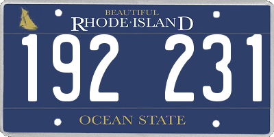 RI license plate 192231