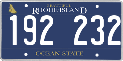 RI license plate 192232