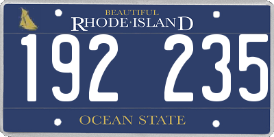 RI license plate 192235