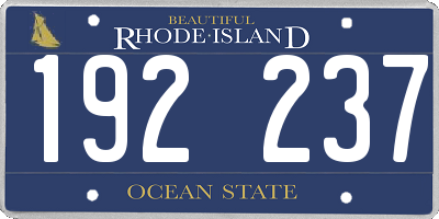 RI license plate 192237