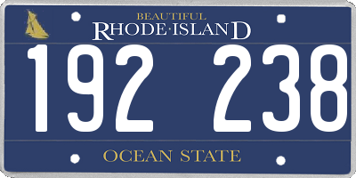 RI license plate 192238