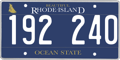 RI license plate 192240
