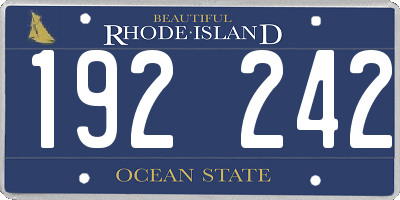RI license plate 192242
