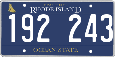RI license plate 192243