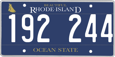 RI license plate 192244