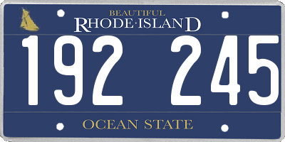 RI license plate 192245