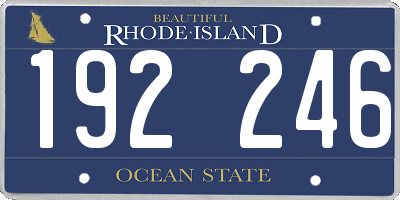 RI license plate 192246