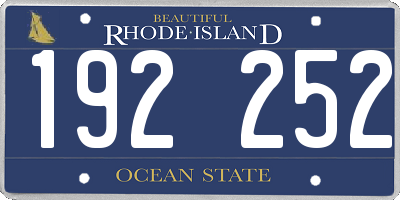 RI license plate 192252