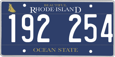 RI license plate 192254