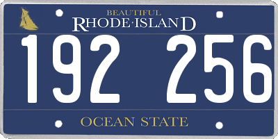 RI license plate 192256