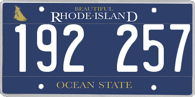 RI license plate 192257