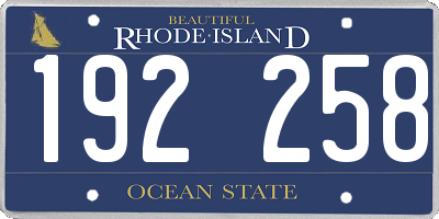 RI license plate 192258