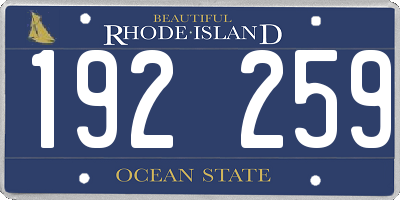 RI license plate 192259