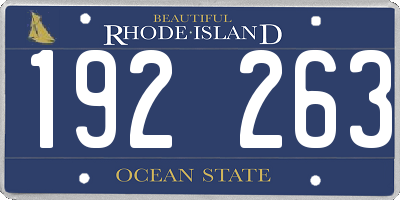 RI license plate 192263
