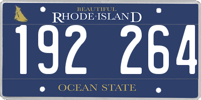 RI license plate 192264