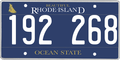 RI license plate 192268