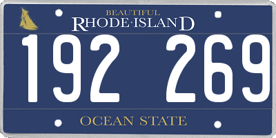 RI license plate 192269