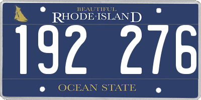 RI license plate 192276