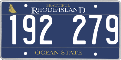 RI license plate 192279
