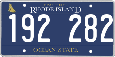 RI license plate 192282