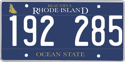 RI license plate 192285