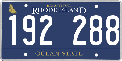 RI license plate 192288
