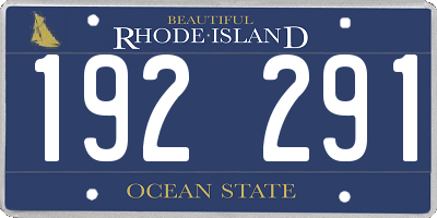 RI license plate 192291