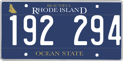 RI license plate 192294