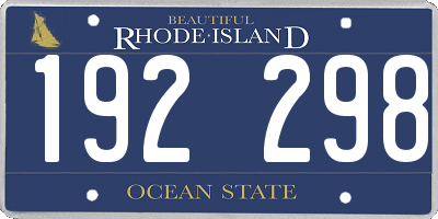 RI license plate 192298